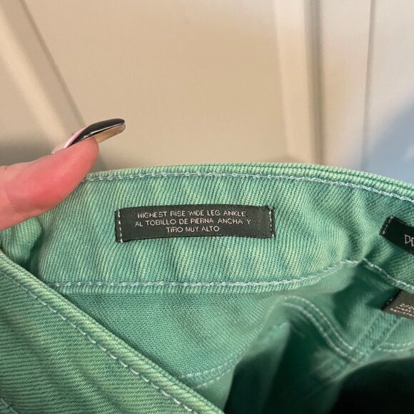 Wild Fable Womens Y2K Green Lace Pockets Highest Rise Wide Leg Ankle Jeans Sz 2 - Picture 5 of 11